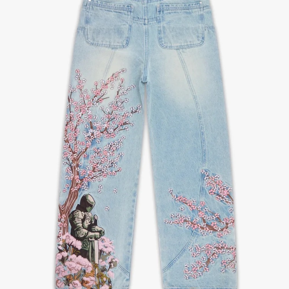 Unisex Vescartes Cherry blossom jeans
